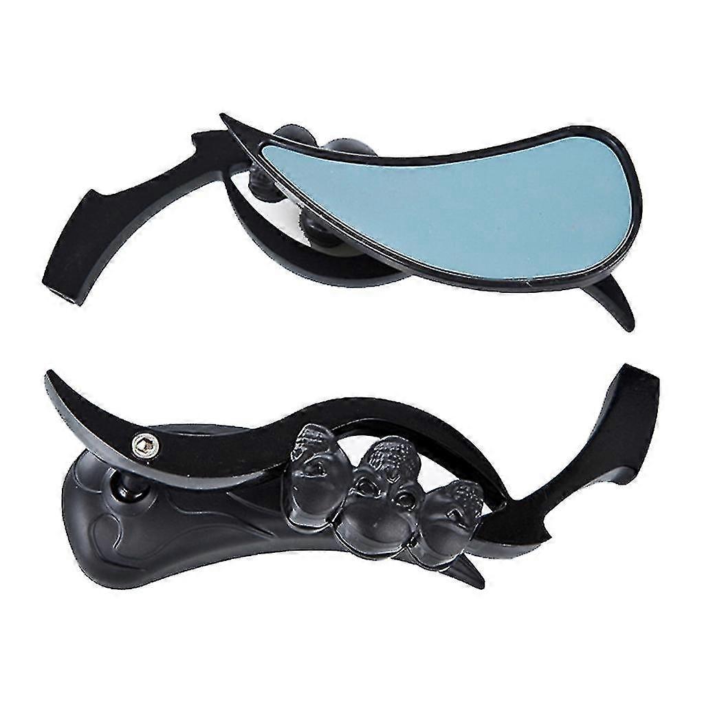 Adjustable Motorcycle Chrome Skull Handlebar Rearview Side Mirrors Universal 2x