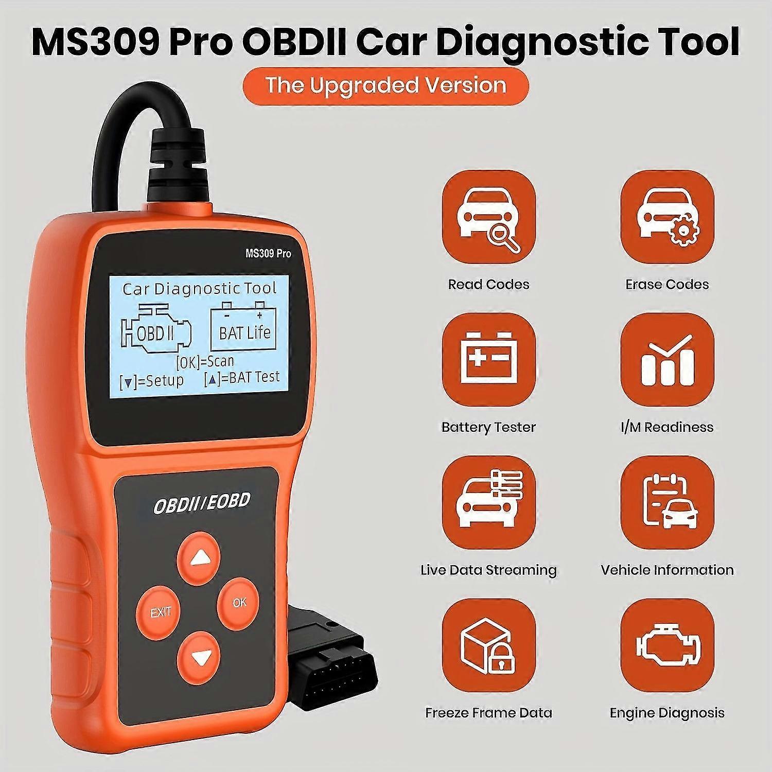 OBD2 Scanner with Check Engine Code Reader, Battery Tester, Clear Fault Codes, OBDII Scanner Diagnos