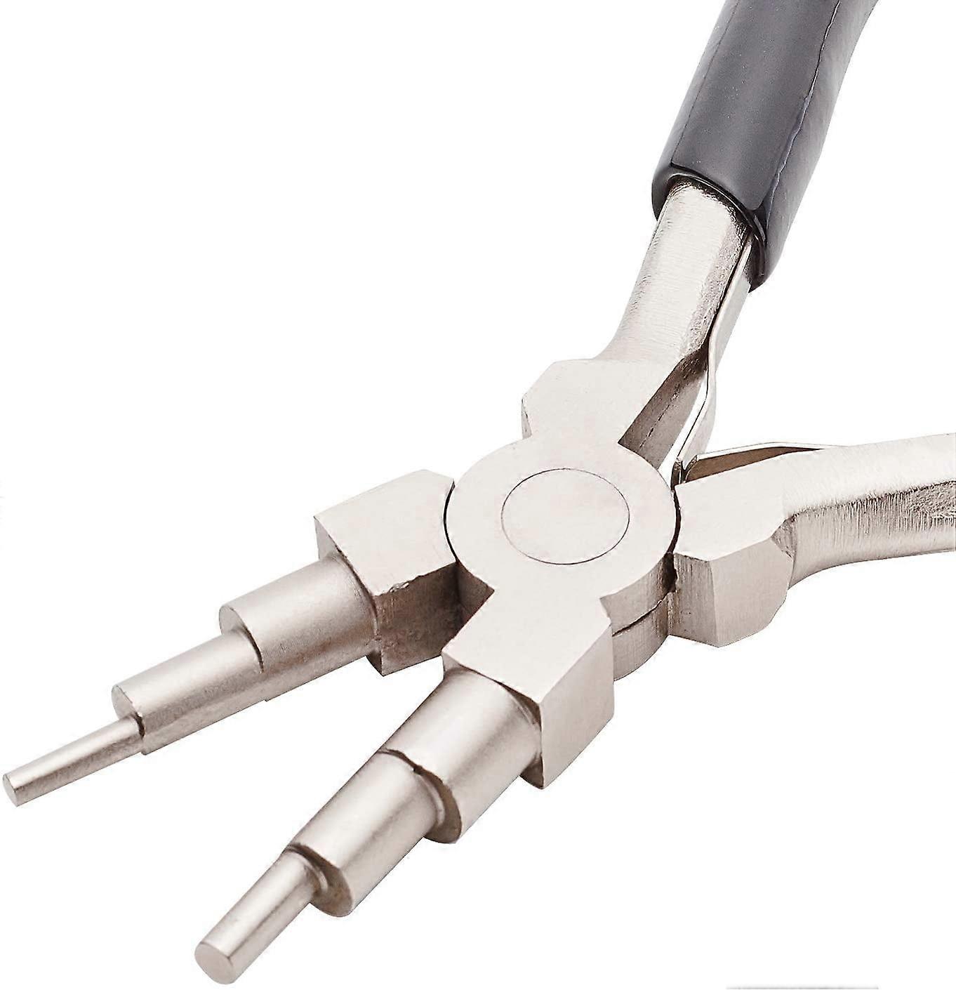 6 in 1 Bail Making Pliers Wire Looping Forming Pliers with Non-Slip Comfort Grip Handle for 3mm to 9.5mm Loops and Jump Rings Black