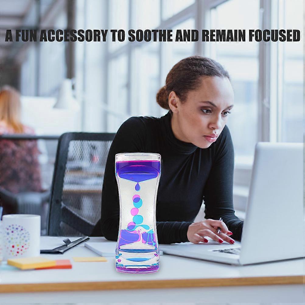 Liquid Timer Anxiety Relief Toy Colorful Motion Bubble Hourglass for Kids and Adults