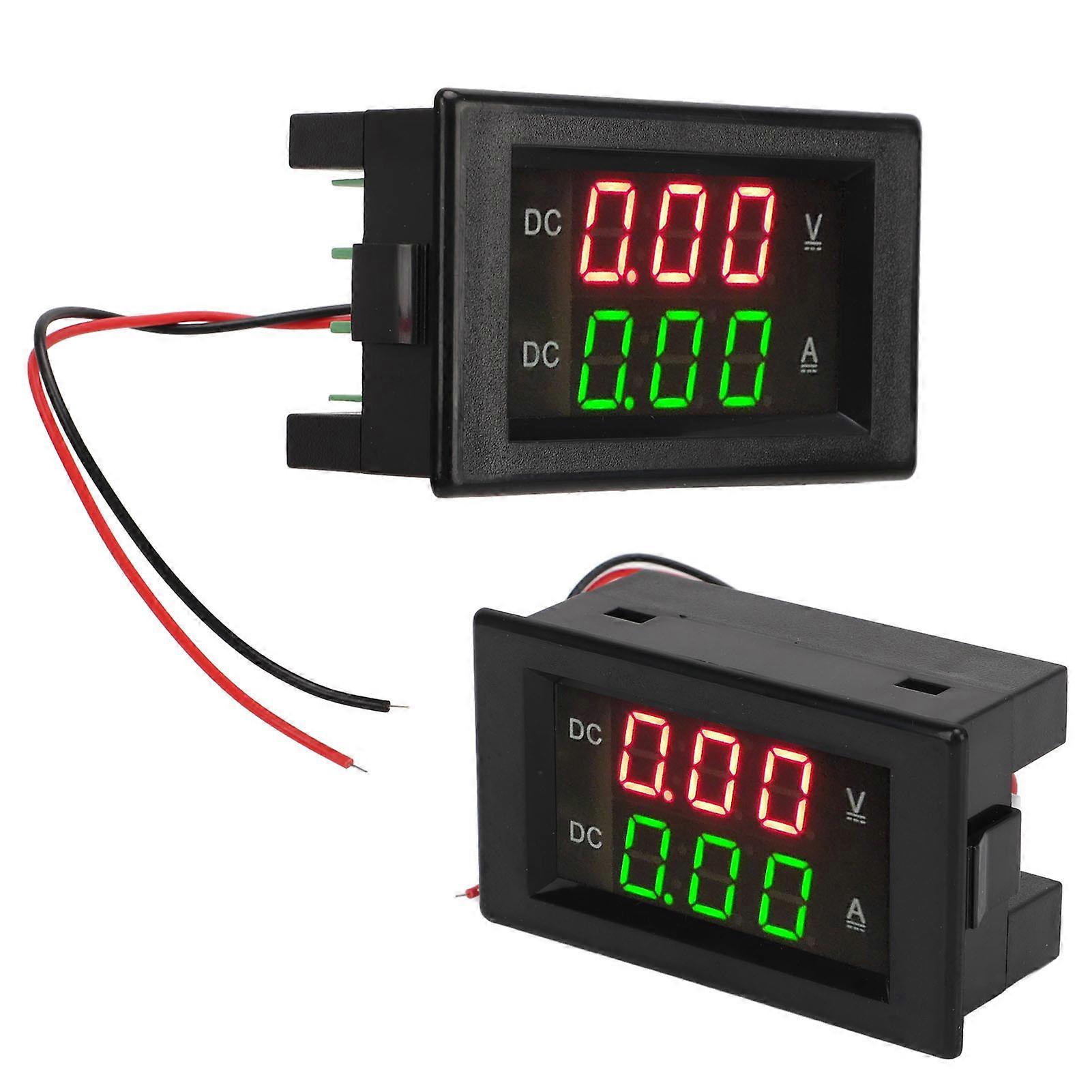 Dual LED Display Voltmeter Ammeter - DC 0-300V 50A Waterproof Voltage Current Meter