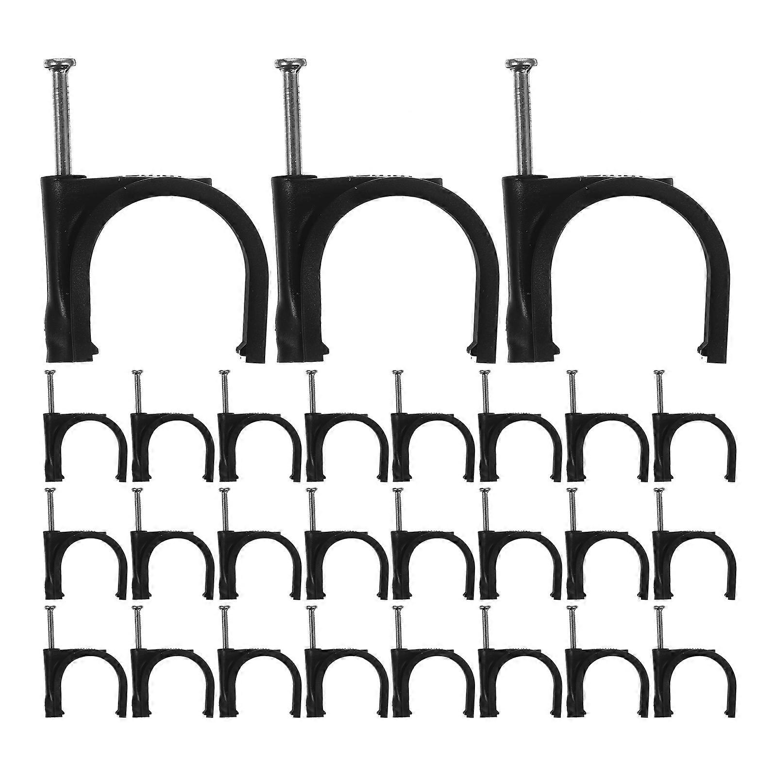 100pcs Pipe Clamps Half Clamp Fixture J-hook with Nail for Tubing Pipe Support