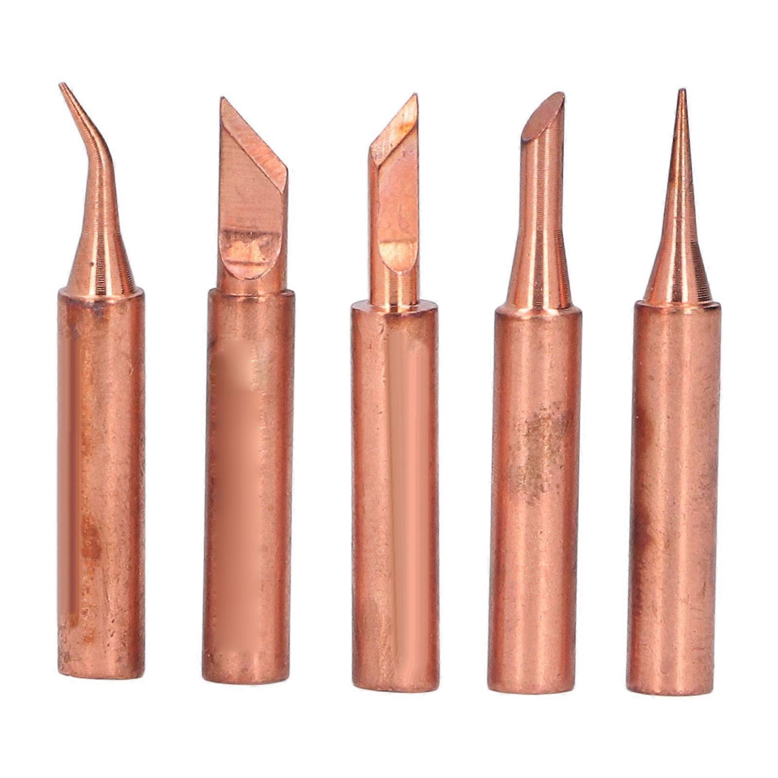 5Pcs Soldering Iron Tip Solder Bit Welding Head Copper Accessory Set Kit C900MT YEMAA