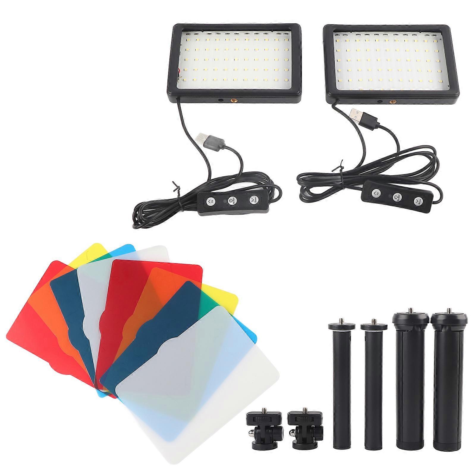 Photography Fill Light 11 Brightness Levels 4 Color Filters 5600K LED Light with Tripod Selfie Stick Ball Head