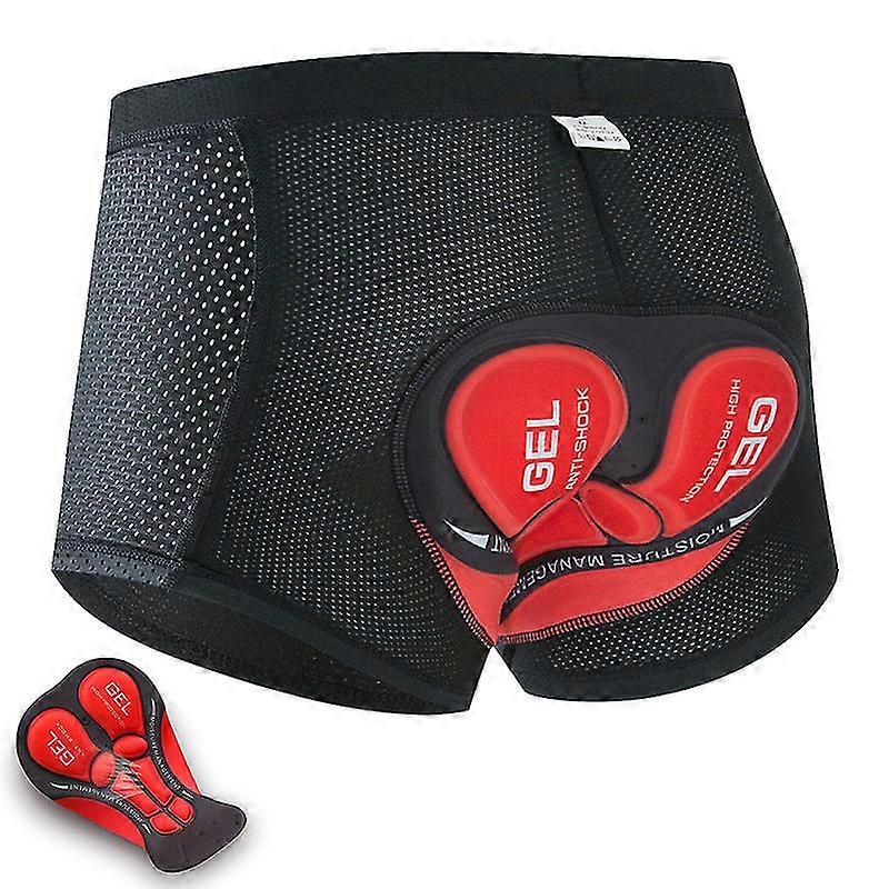 Men's Cycling Underwear Shorts 5D Padded Gel, MTB Biking Shorts Pants with Breathabl Black L