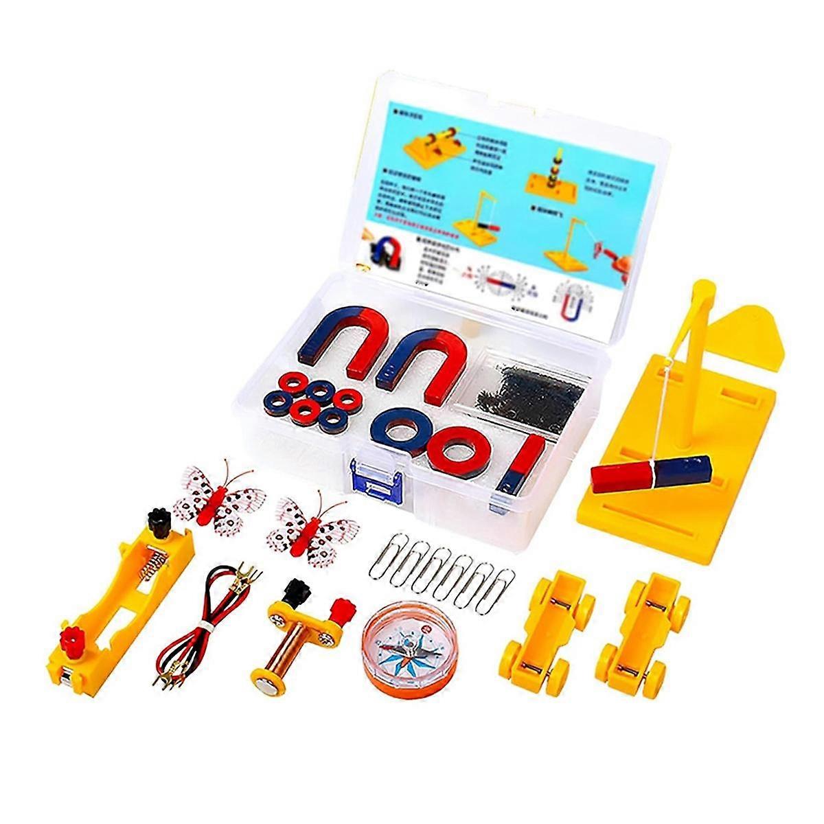 Kids Magnet Kit Physics Science Electromagnet Experiment Set Educational for School Students
