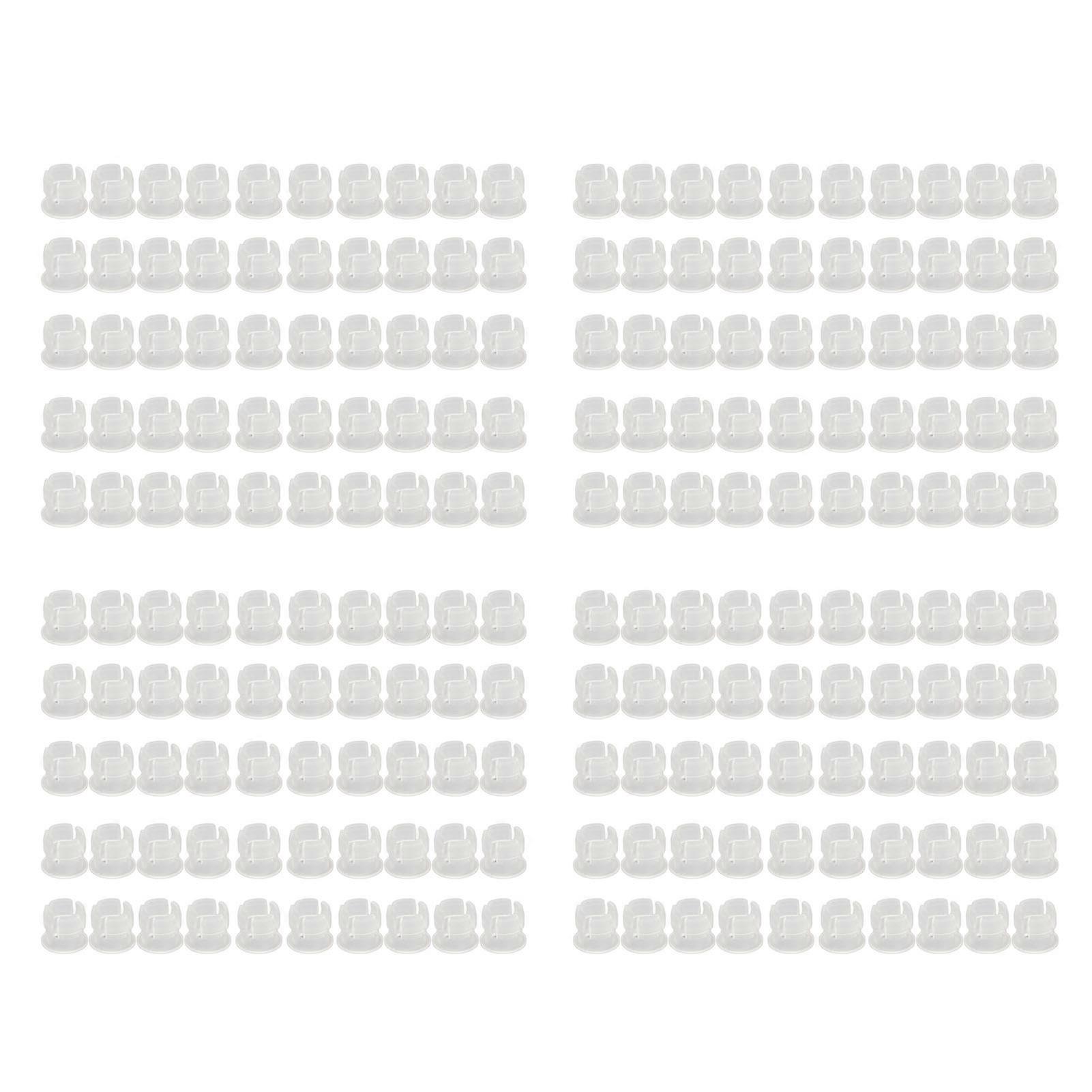 200PCS 5mm LED Holders Flat Buckle Light Emitting Diode Clips Plastic Mounting Holder White