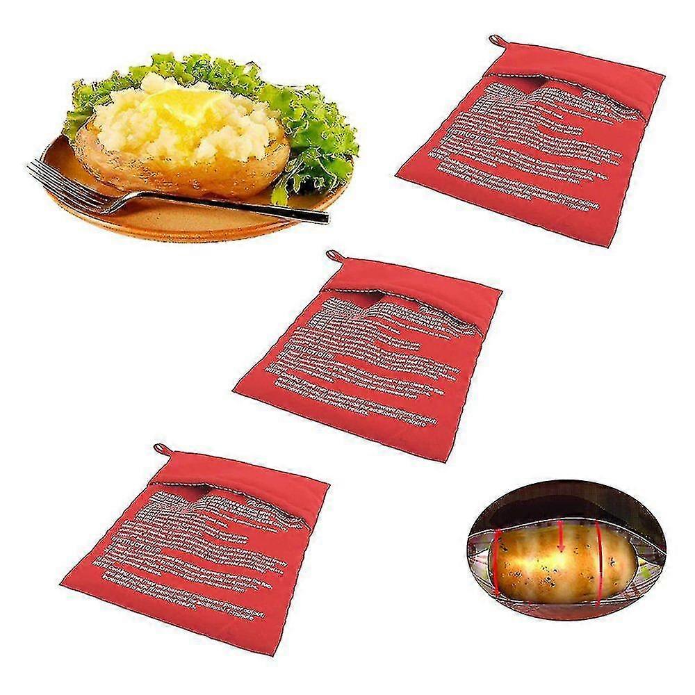 Pcs Potato Baking Tool Microwave Potato Bag Microwave Potato Cooking Bag Tortilla Corn Express Baking Tool (red)