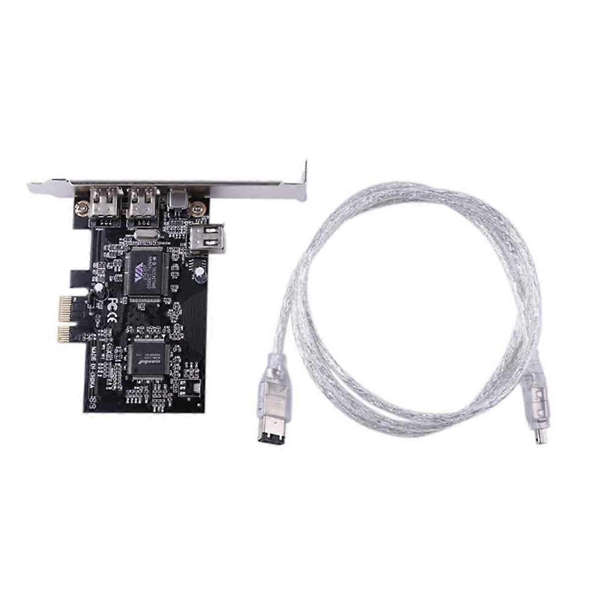 PCIe 4 Port (3X 6Pin+1X 4Pin) Firewire 800 IEEE 1394 Adapter Card High Speed 800Mbps Free 6Pin to 4
