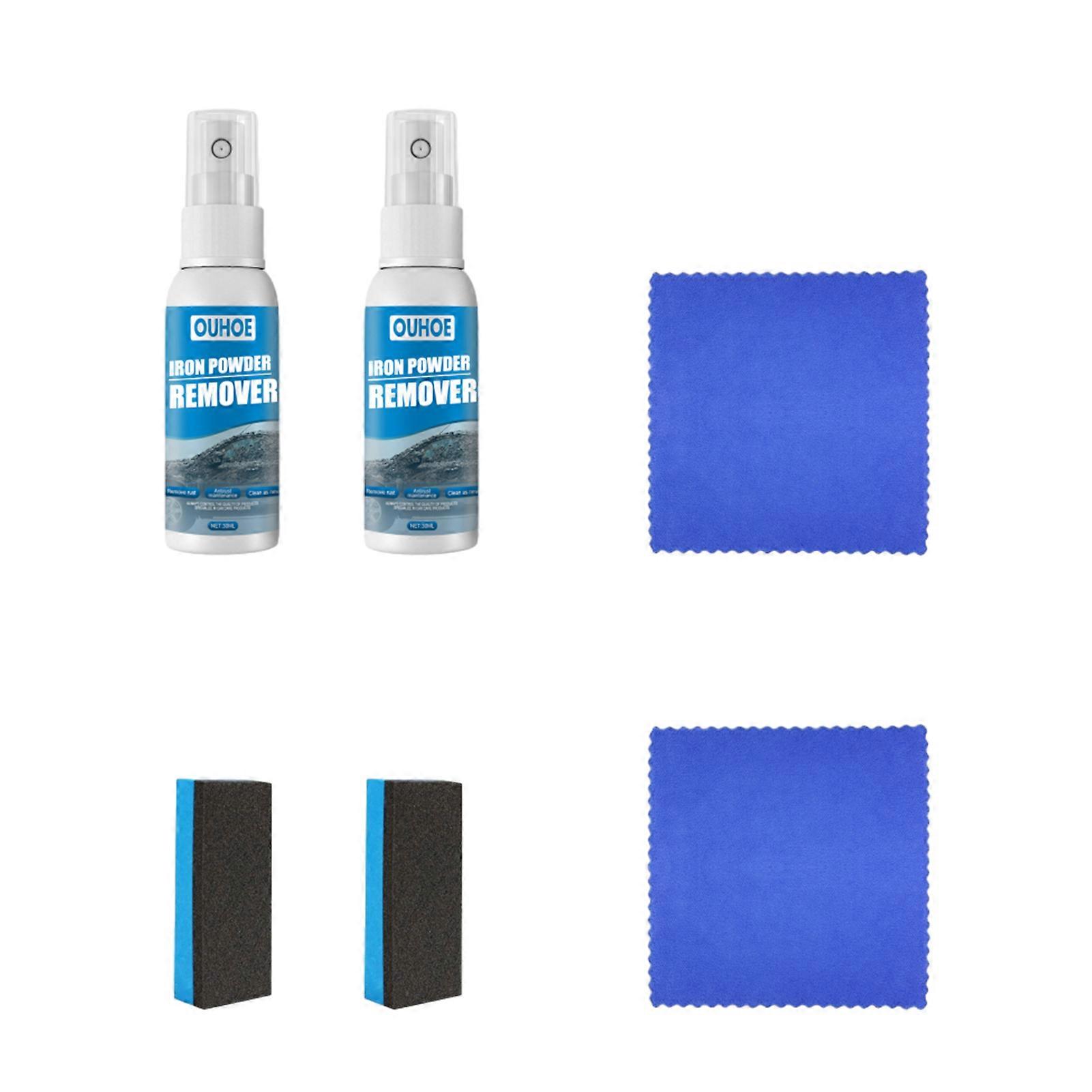 Car Rust Removal Spray with Cleaning Towels Sponge Kit Multifunctional Car Stain Remover for Automobile