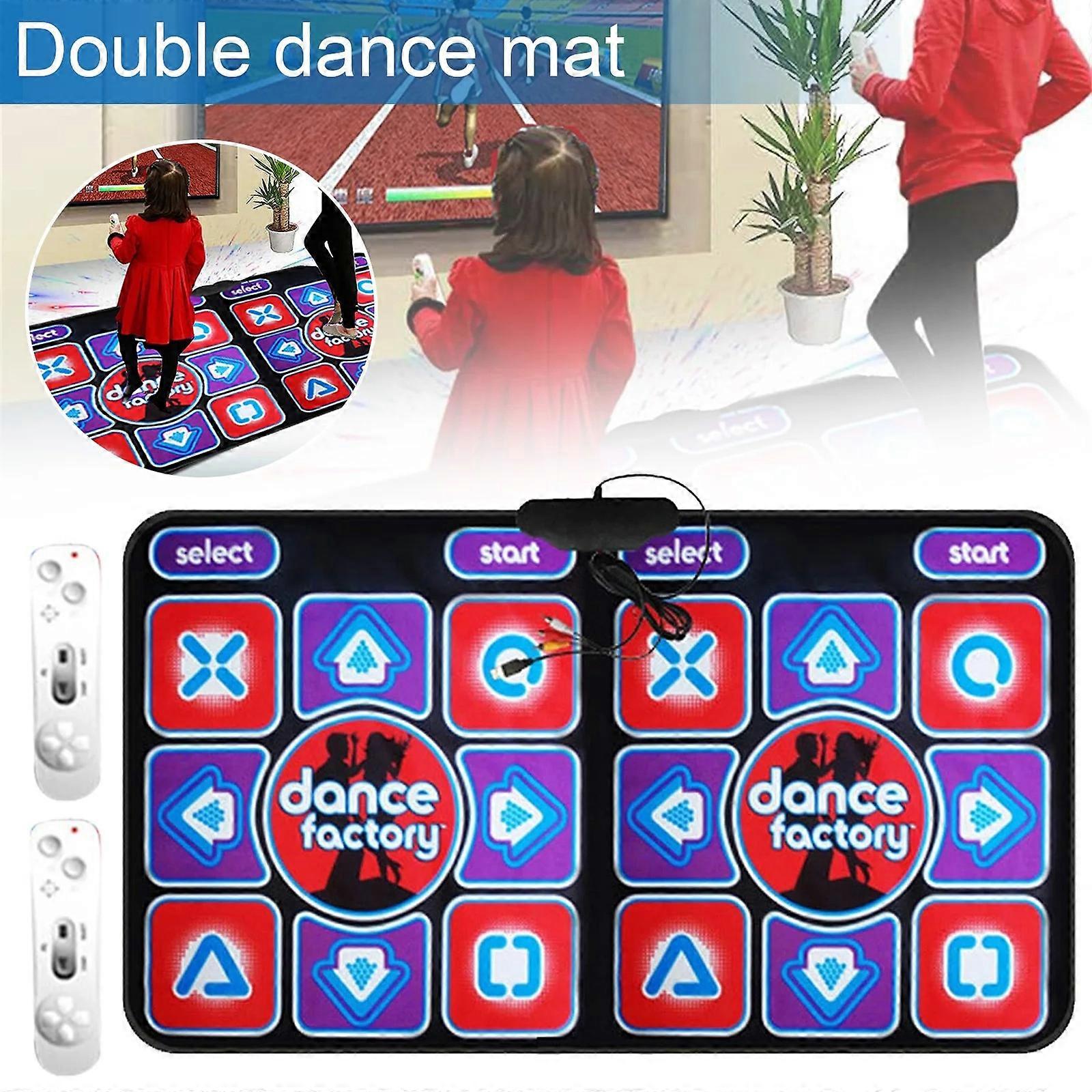 Double Dancing Mat Double User Wired Dance Mat Music Game Mat Non-Slip with 2 Remote Controller Multi-Function For PC TV