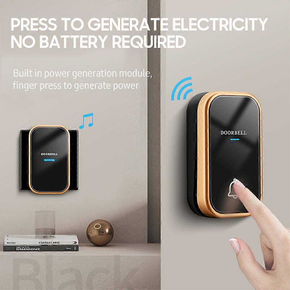 View of Self-Powered Doorbell Wireless Doorbell Waterproof Smart Doorbell with ...