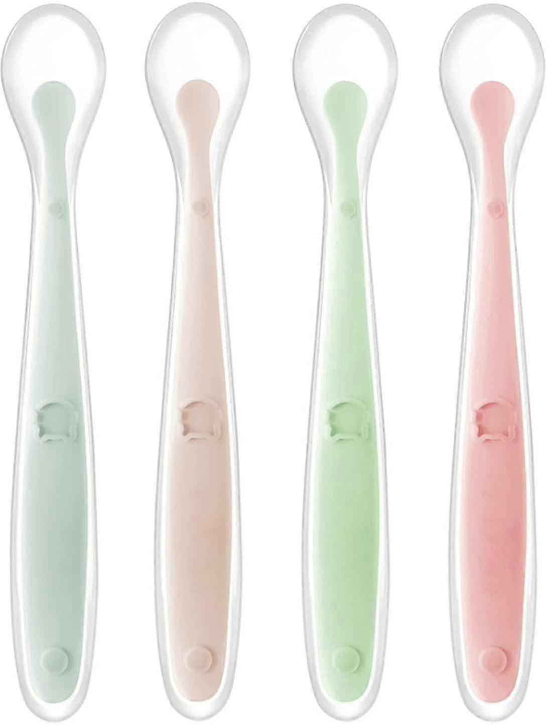 4 Silic Spoon, Soft Curved Spoon, Rice Porrid Spoon Tw