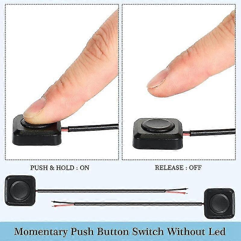 4 Piece Momentary Push Button On Off Switch Black Plastic 12v 24v ...