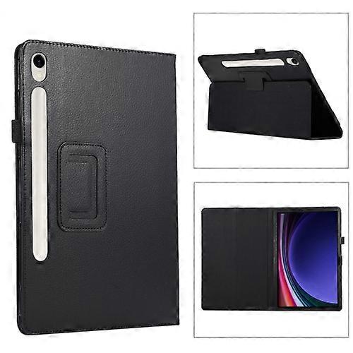 For Samsung Galaxy Tab S9 Litchi Texture Leather Tablet Case with Holder