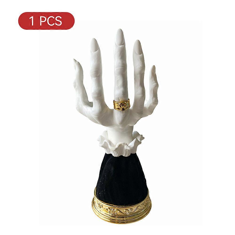 קישוט ליל כל הקדושים מכשפה יד מחזיק פמוטים שרף שולחן עבודה פמוט גותי קישוטים לבית אימה אמנות ליל כל הקדושים אביזרים מתנה