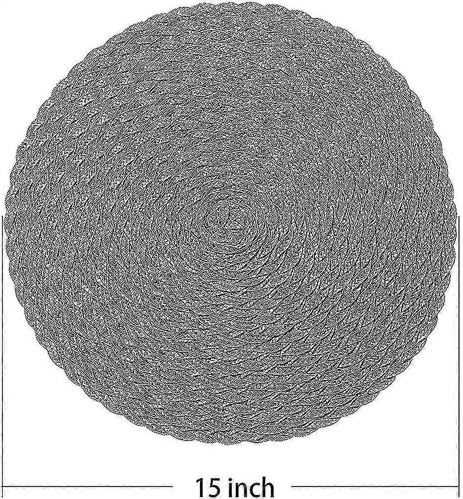 Round Braided Placemats 15 Inch Round Table Mats For Dining Tables