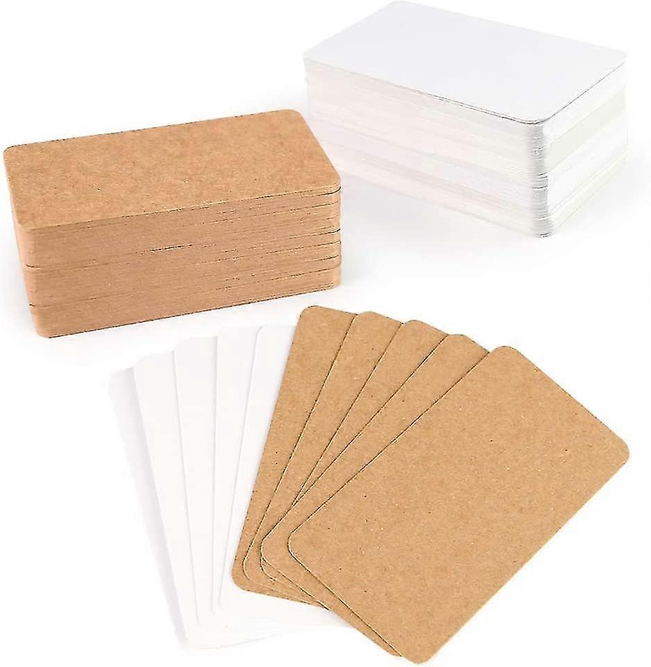 Blank Paper Cards, 200 Pcs Heilwiy 300gsm Kraft Paper Cards Memory Word Cards Message Gift