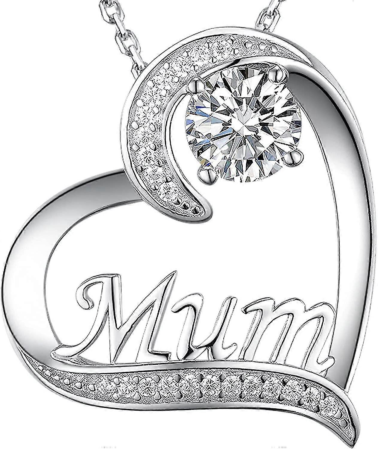 ママのためのママネックレス 925 スターリングシルバー ラブハート ペンダント誕生石 ジュエリー 母の日のギフト