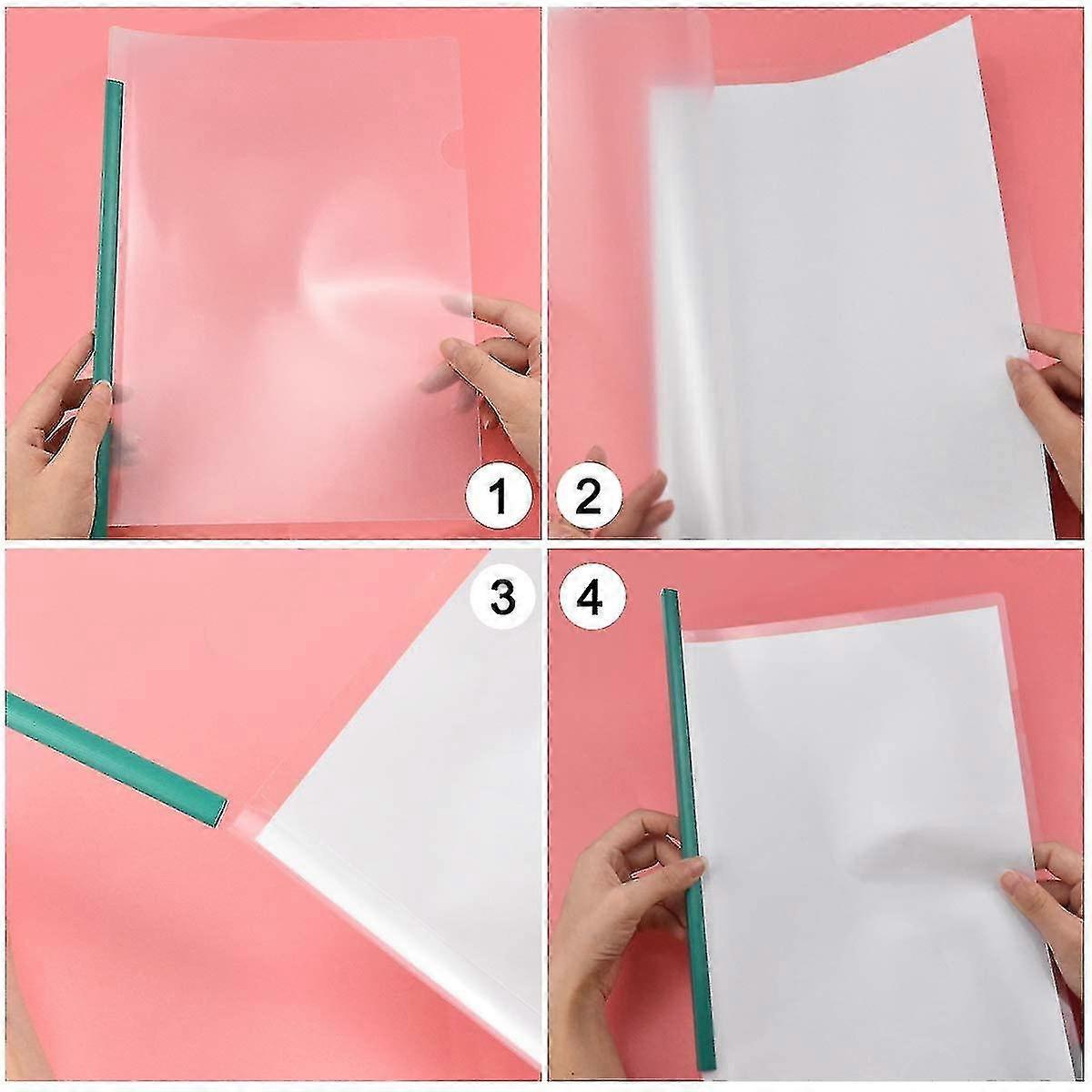 Kit 20 Dossiers Reliés à Baguettes Transparents A4 - 5 Nuances De Bleu, Organisation Bureau & École