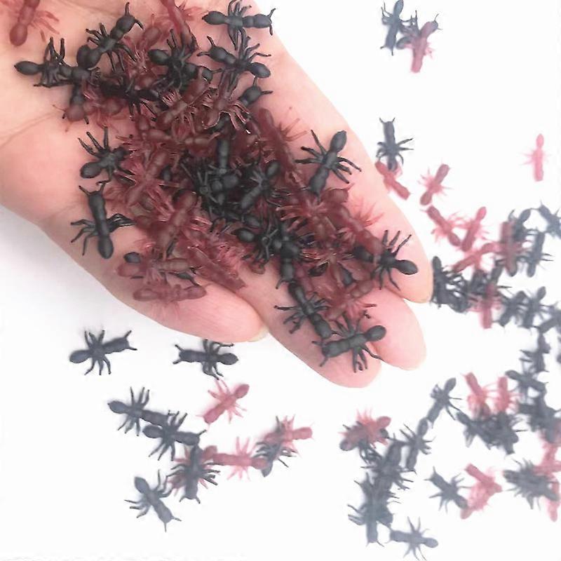 200pcs Simulation Ants Halloween Stimulating Plastic Realistic Ants Pranks Joking Toys