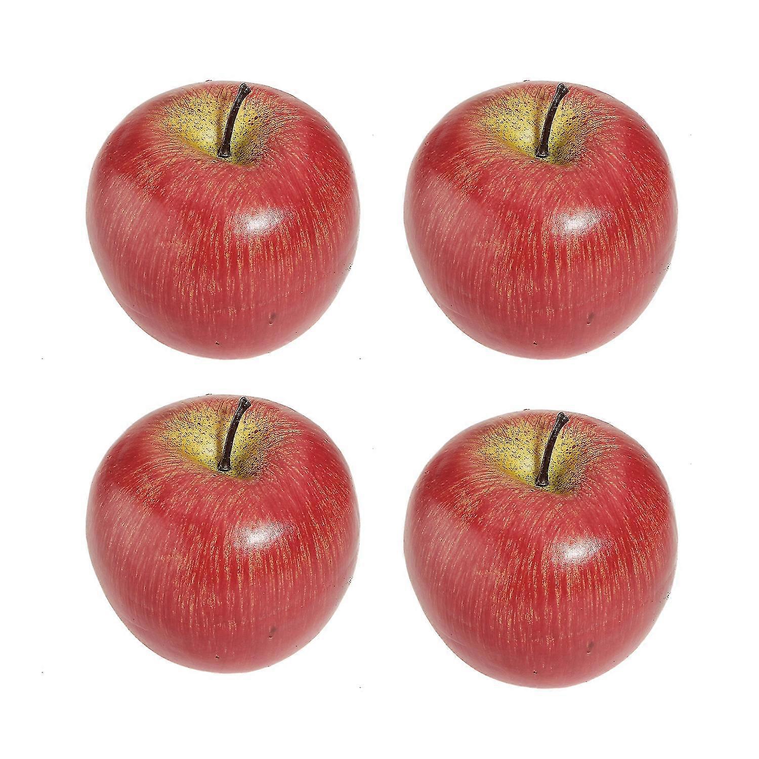 4 Artificial Red Apples-decorative Fruit