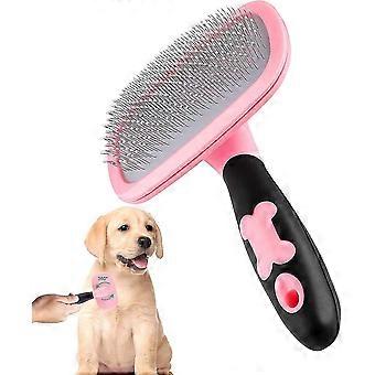 Dog And Cat Grooming Brush Dog And Cat Comb With Long And Short Bristles-blue