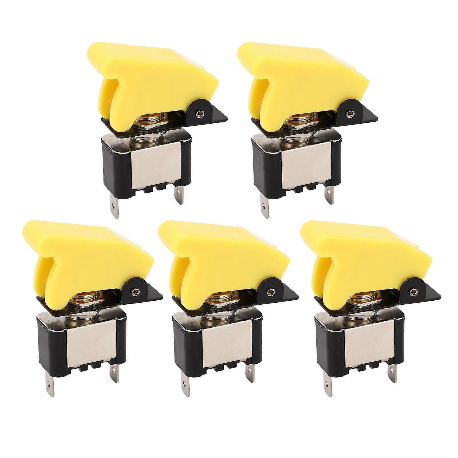 5PCS Toggle Switch Alloy Anti Oxidation ABS Cover Stable Structure 25A On Off Rocker Switch 12VDC