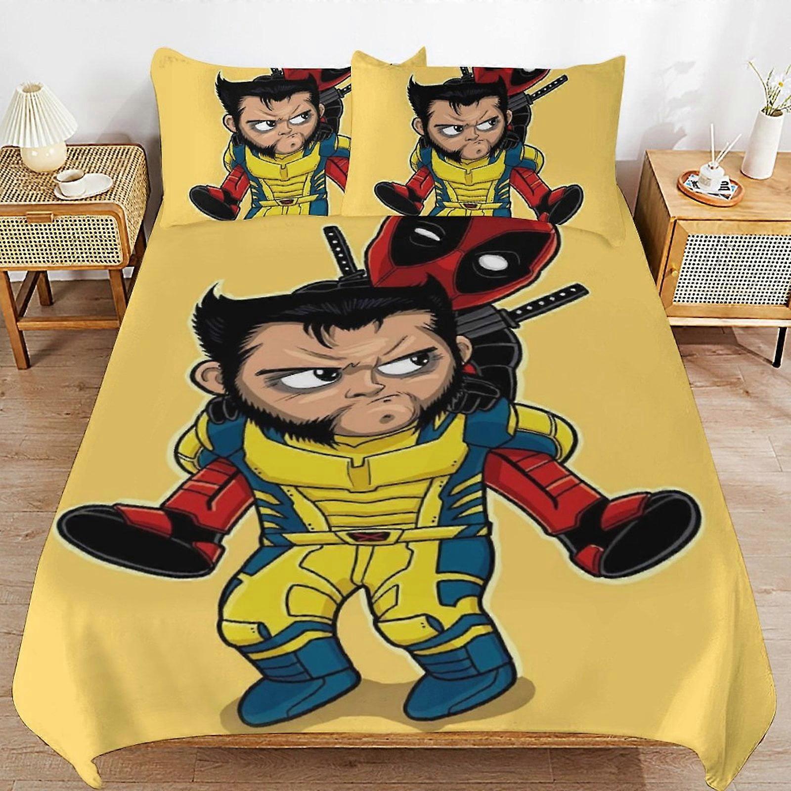 v2597 Lakan Sängkläder Deadpool Sängkläder Uppsättningar Ultra Mjuk hudvänlig Påslakan 3 delar, söt täcke Täcke Sängset för pojkar flickor barn ( 1 Duv