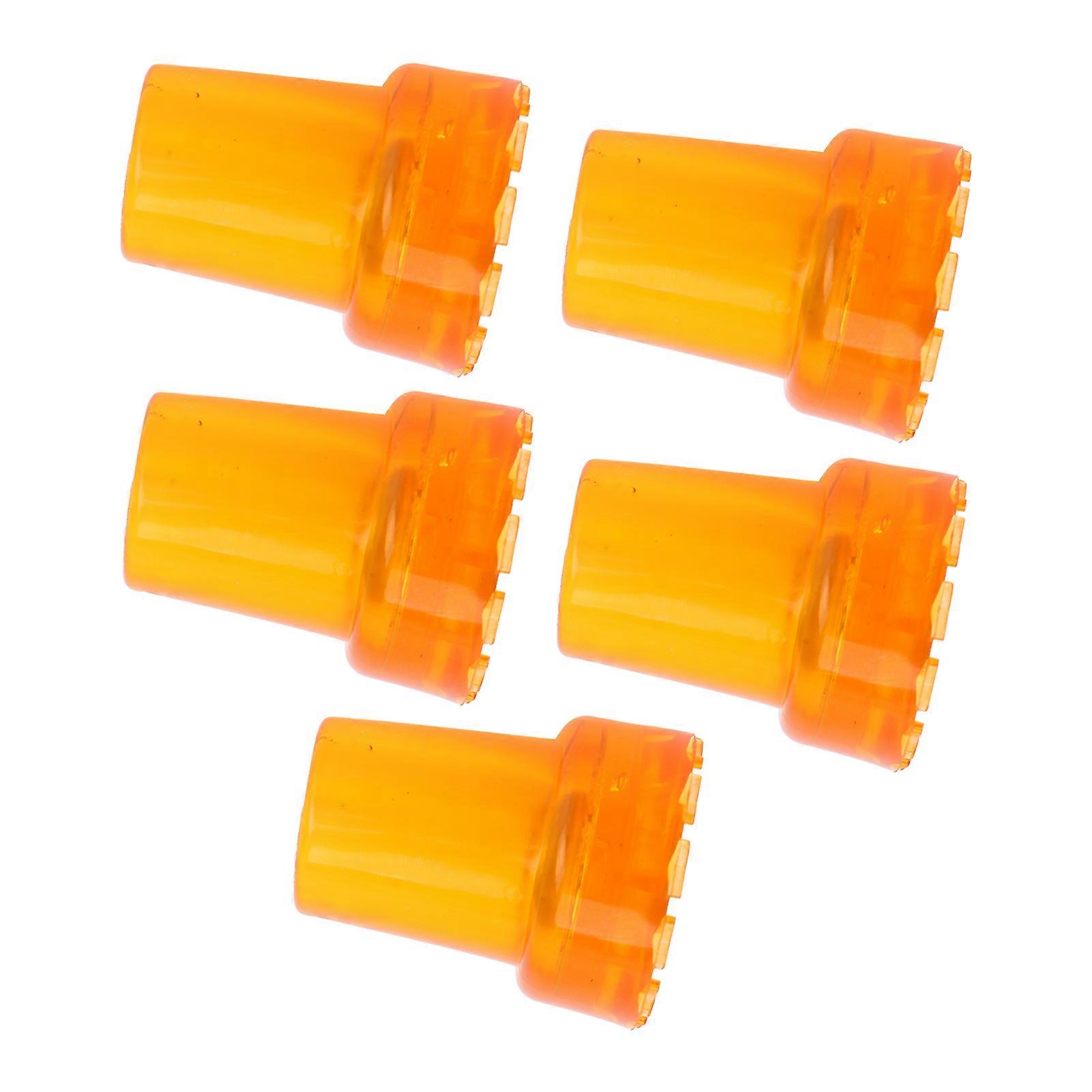 5PCS 22mm Single Angle Cane Tips Imitation Tire Texture Preservative Nonslip Rubber Translucent 7/8in Crutch Tips for CaneTranslucent Yellow