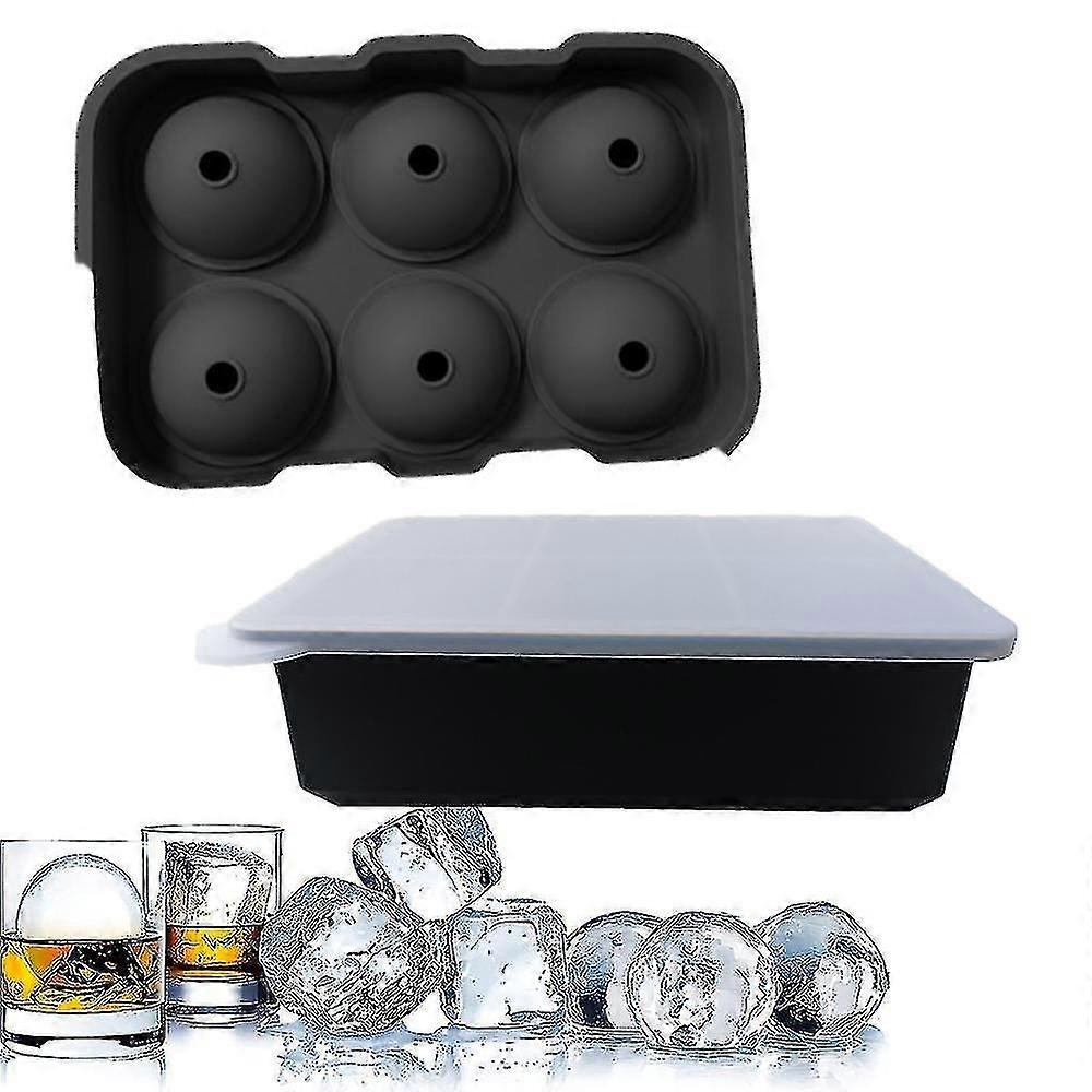 Large Ice Cube Tray, Reusable Silicone Ice Ball Mold, Easy Release Jumbo Round Square Ice Cube