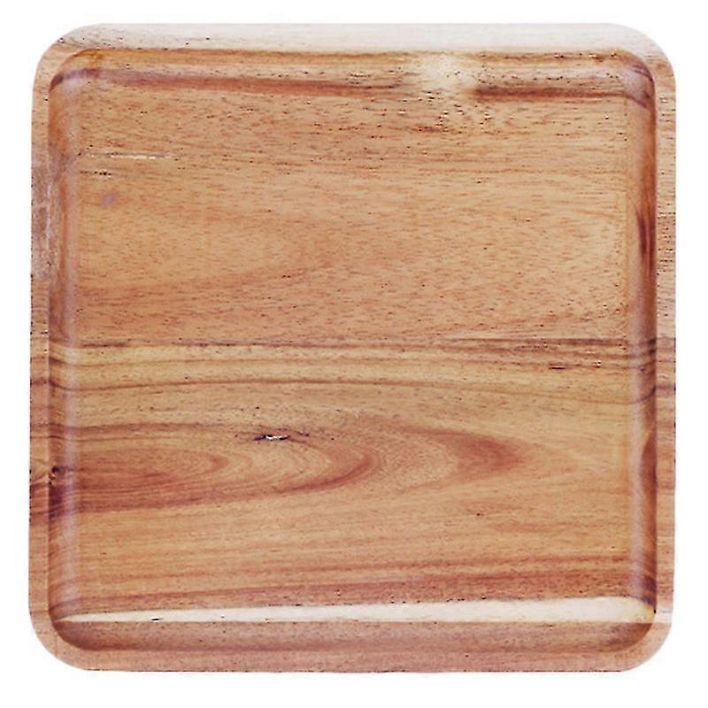 1pc Household Acacia Wood Tableware Rectangular Breakfast Tray (light Brown)