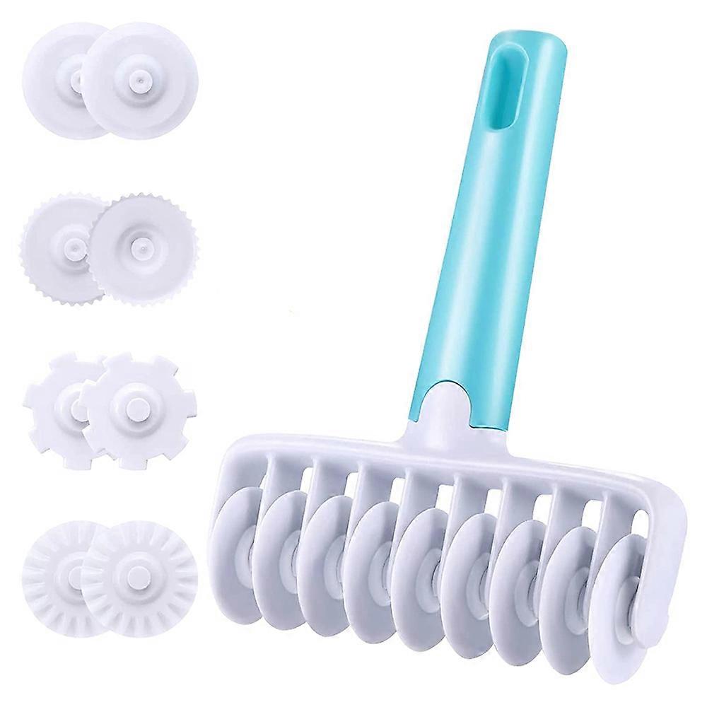 ペストリーホイールラティスカッターホイールローラーペストリーモールド家庭用ベーキングペストリーツール、パイペストリー家庭用ベーキング用の4つの異なるギア付き