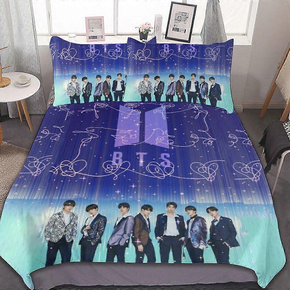 bedding set CA613 Kpop BTS Duvet Cover Set 3-Piece Bedding Set Soft Warm And Comfortable Soft Bed Set with 1 Duvet Cover And 2 Pillowcases for Bedroom