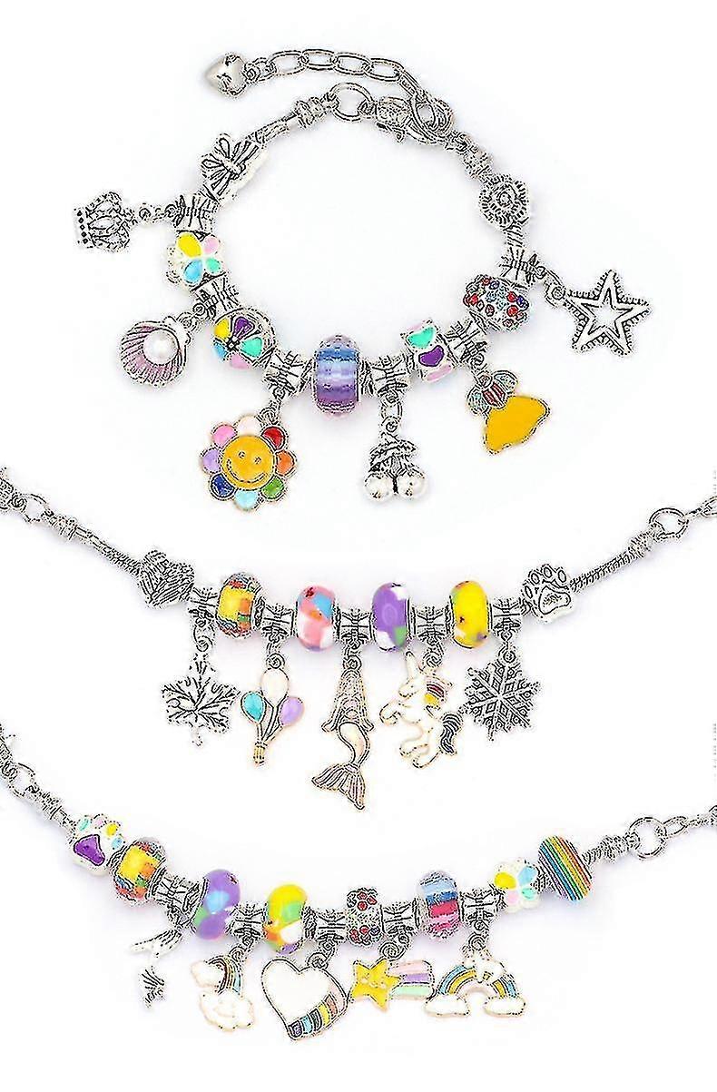 Charm Bilezik Yapma Kiti Diy Craft Çocuk Kızlar Gençler için Takı Hediye Seti
