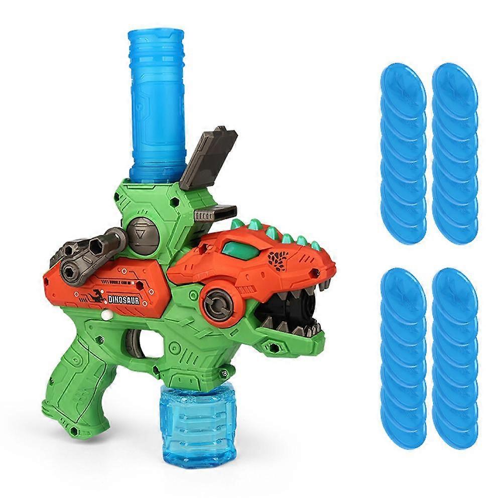 2 em 1 Dinossauro Bubble Gun Catapulta Disco Voador Bubble Maker Machine para Crianças com Luz e Som Festa Favorece a Atividade ao Ar Livre