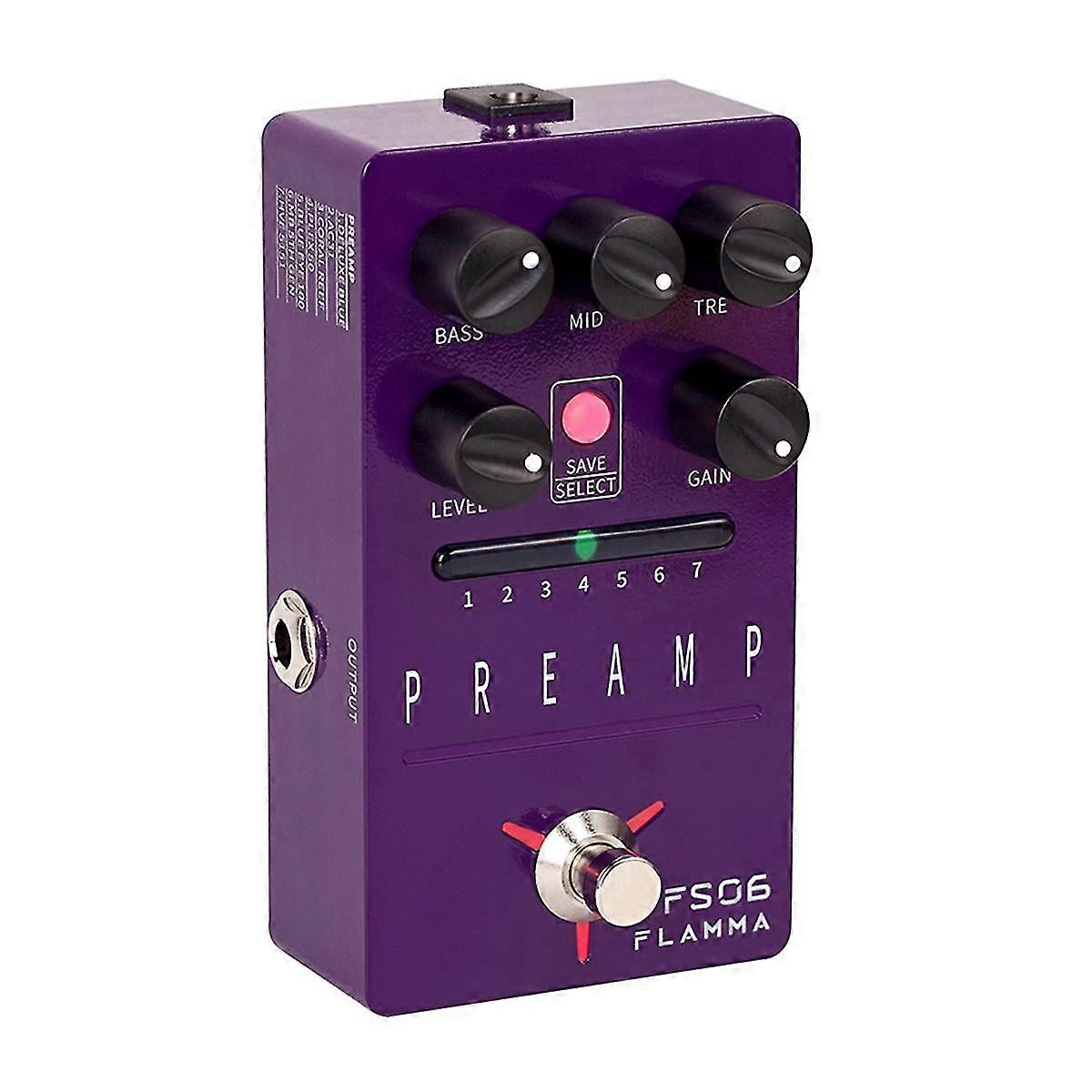 Fs06 Preamp Guitar Effects Pedal With 7 Preamp Models Preset Save Slot Built-in Cabinet Simulation