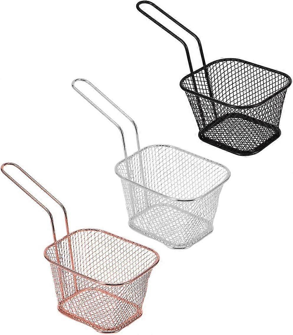 3 Pcs Square Frying Basket For French Fries With Chicken Wings