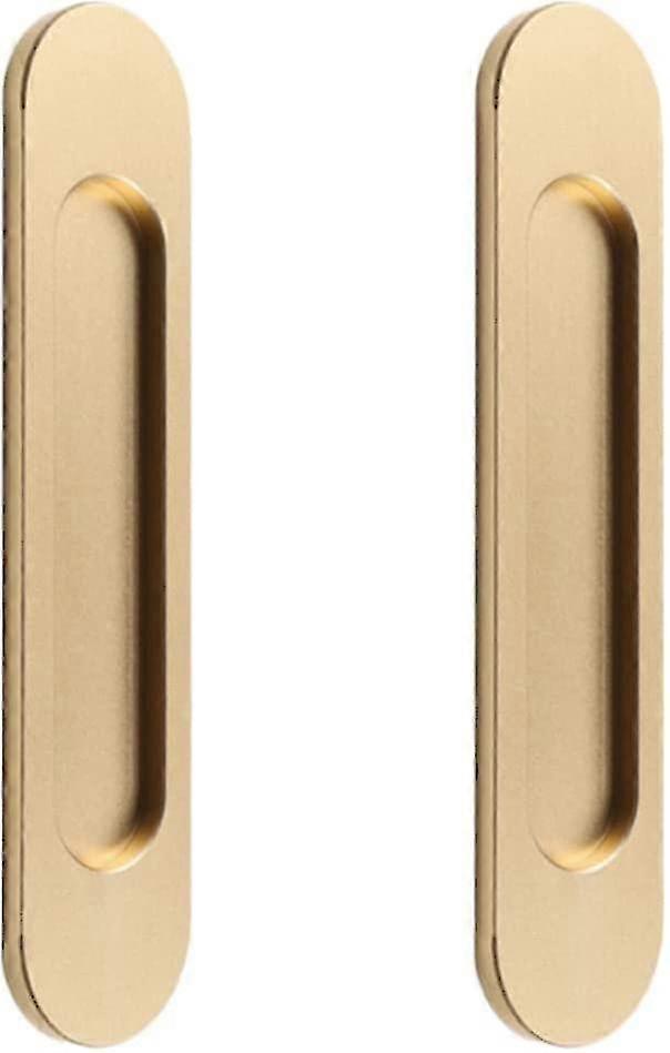 Bazhou Door Pull Handle, Self-stick Oval Sliding Door Pulls(2pcs, Gold)