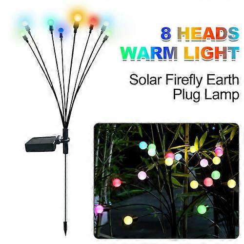 8 LED Solar Powered Firefly Swaying Lawn Lights Outdoor Garden Landscape Lamp