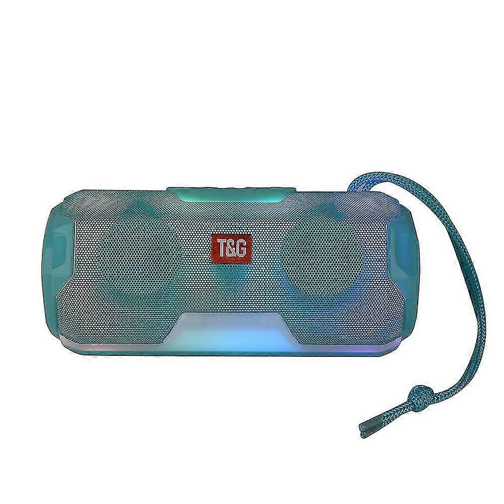 Bluetooth Speaker LED Light Wireless Portable Double Loudspeaker Subwoofer DJ Sound Speakers(Blue)