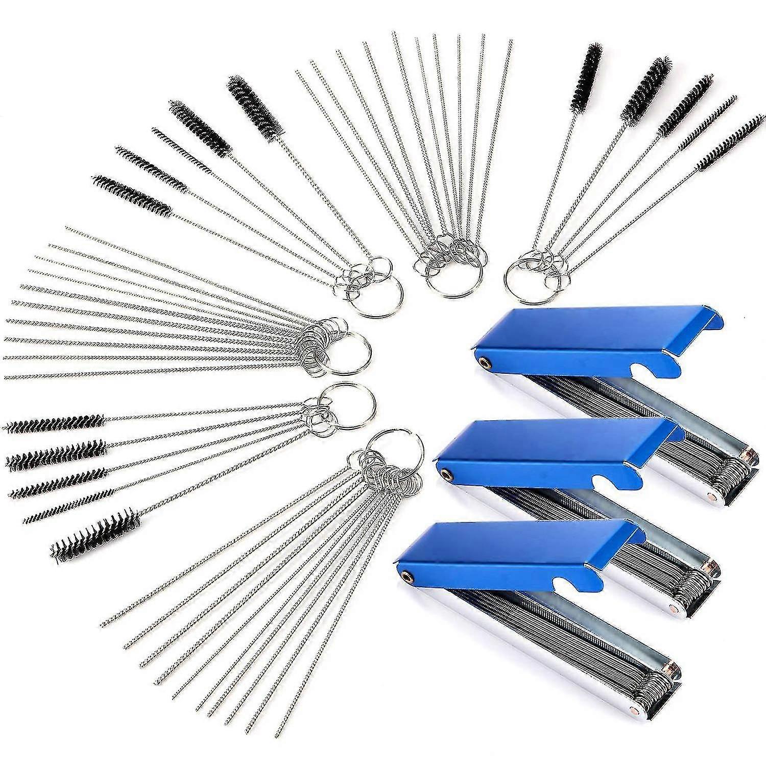 3 Sets Carburetor Carbon Jet Cleaner Wire Torch Tip Cleaner Tool Needles Brushes Cleaning Tool Kit