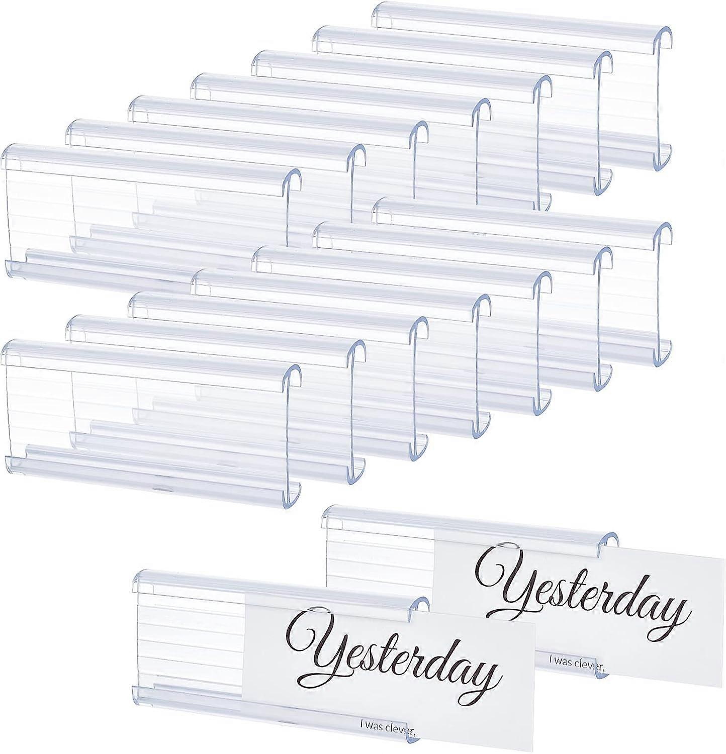 30 Pcs Label Holder Clear Plastic Price Tag Name Card Label Stand Sign Display Holder for Supermarket Bakery Cafe Shop Retail Store 1-3/8x3x1/2