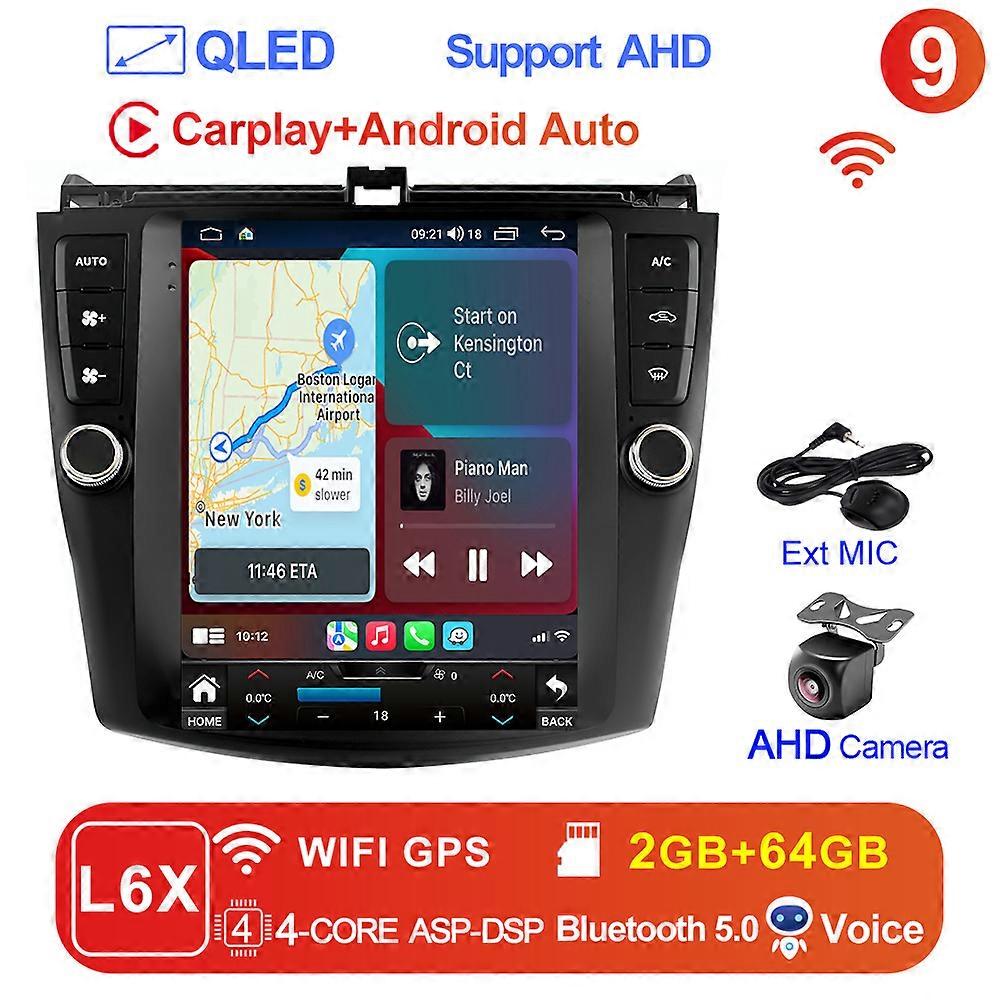 LEHX L6Pro ホンダ アコード 7 2003-2008 カー ラジオ マルチメディア 2din Android 11 オート Carplay ステレオ gps 8Core 4G 9.7 インチ Qled