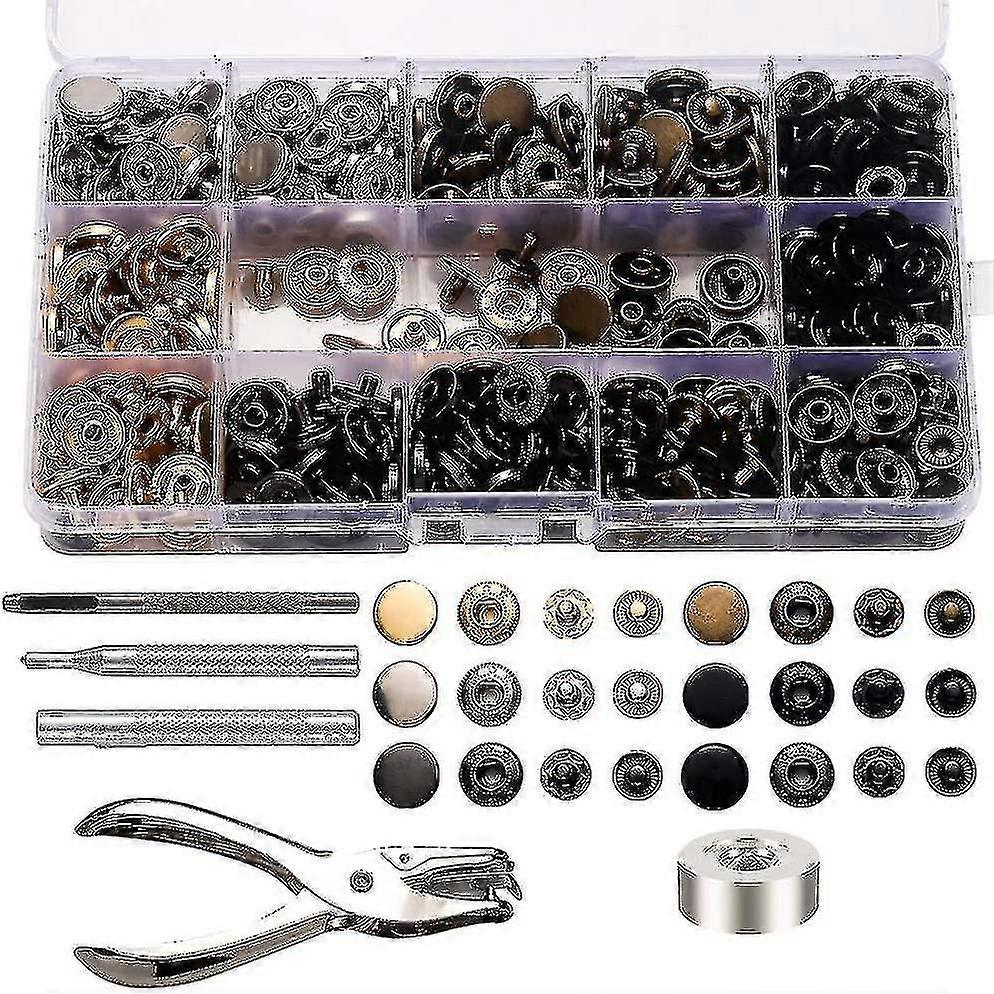 Snap Clasps Kit - Metal Button Snaps With Punching Pliers