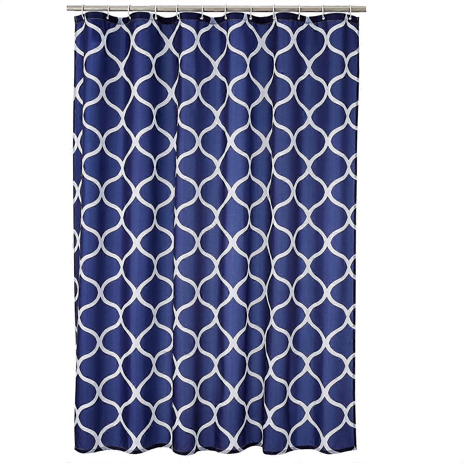 Cortina de Chuveiro em Tecido - 72 x 72 Polegadas, Azul Marinho Marroquino