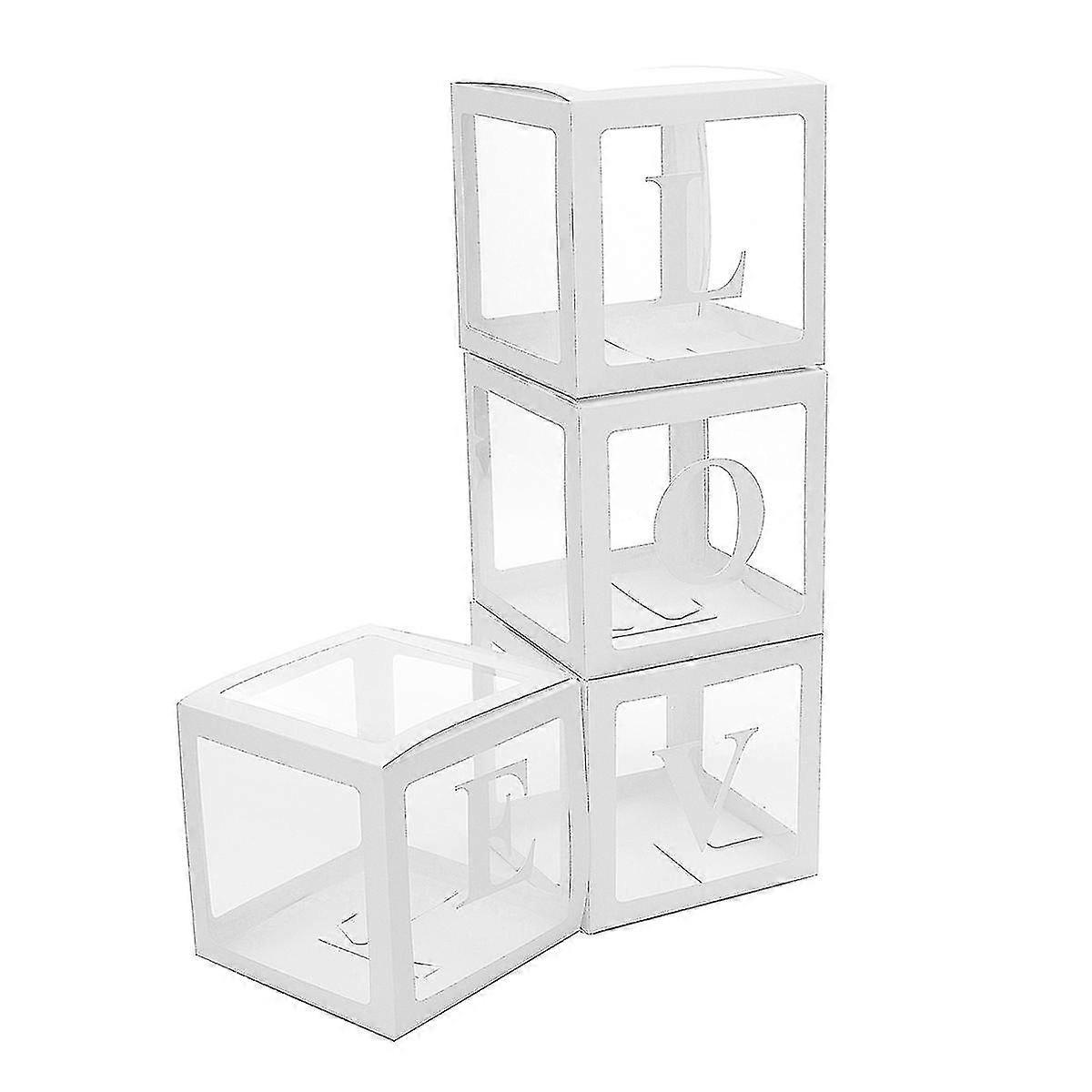 4pcs/set Transparent Box Wedding Day R