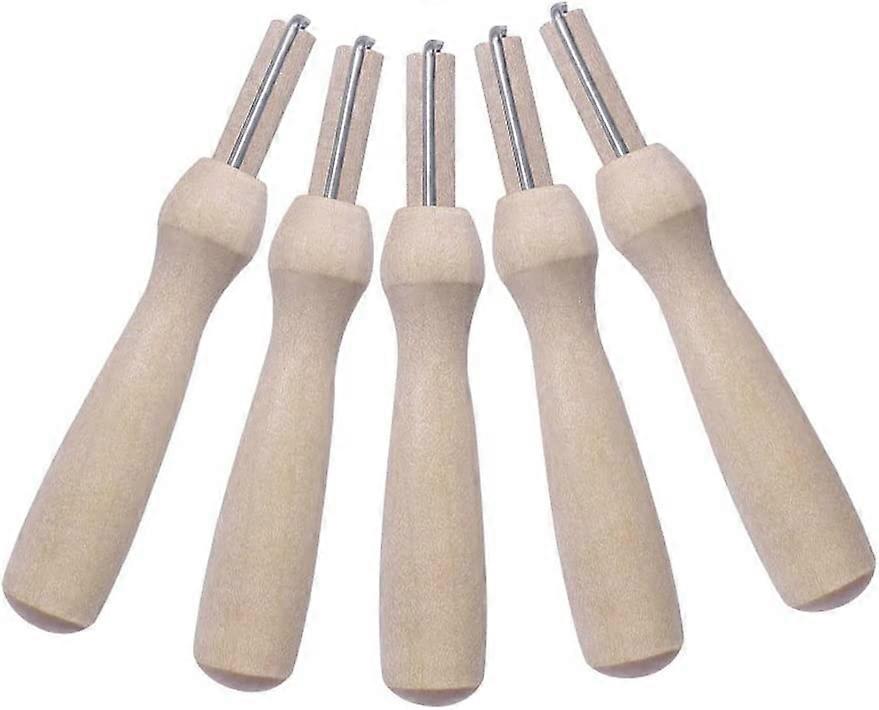 lmoikesz 25pcs Wooden Handle Holder with Felt Needles Felt Hand Tool Wood Felting Needles Handle DIY Craft Sewing Handmade Felt Hand Needles Tool