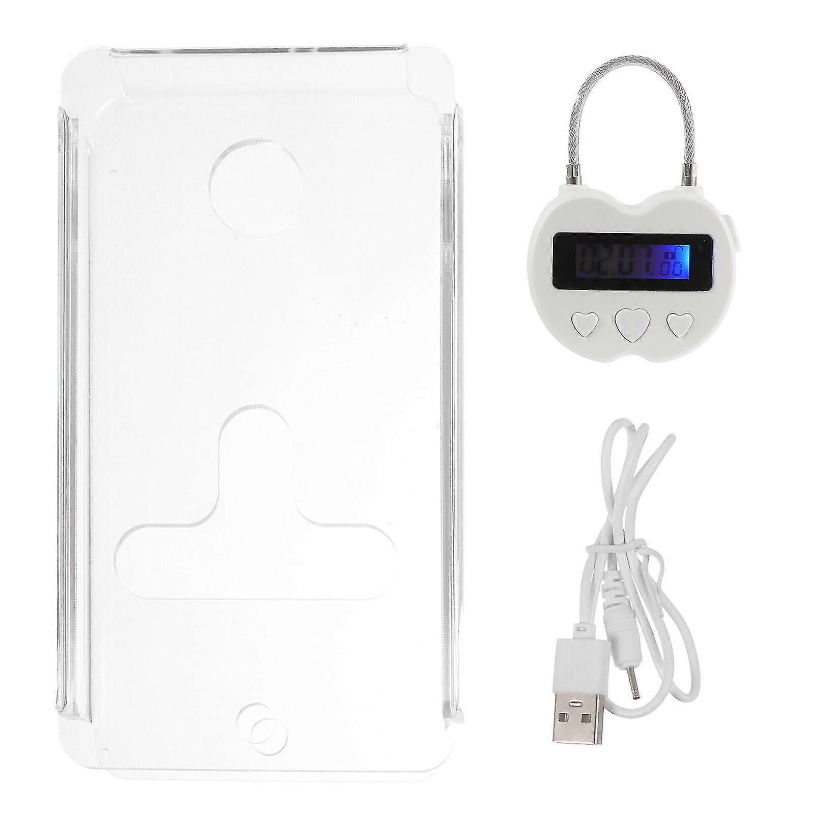1 Set Of Timing Phone Lock With Box Autonomous Time Lock Heart-shaped Lock