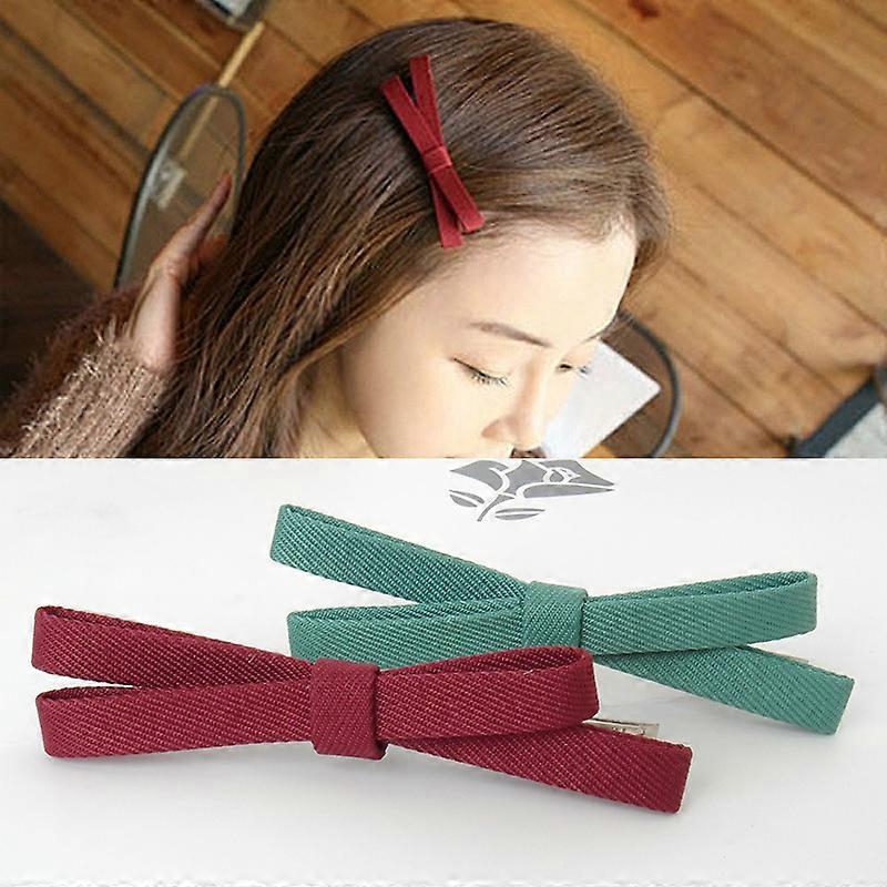 Set of 2 Clips Korean Version Hair Accessories Headdress Cloth Cross Knot Hairpin Duckbill Clip - on